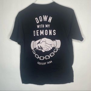 Sketchy Tank Down With My Demons Black T-Shirt